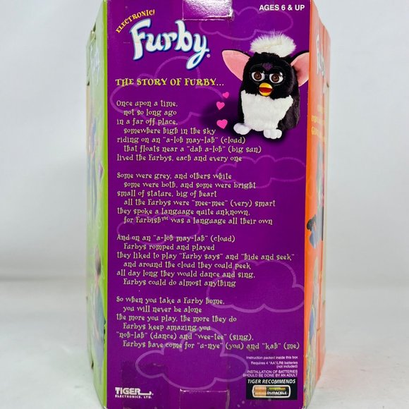 Furby Vintage‎ 1999 Raccoon Silver Gray Stripe - Brown Eyes - Factory Sealed Box - Picture 7 of 10
